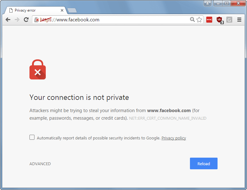 cant connect securely to this page