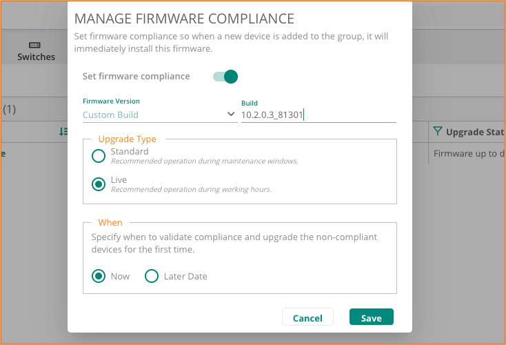 Manage firmware compliance