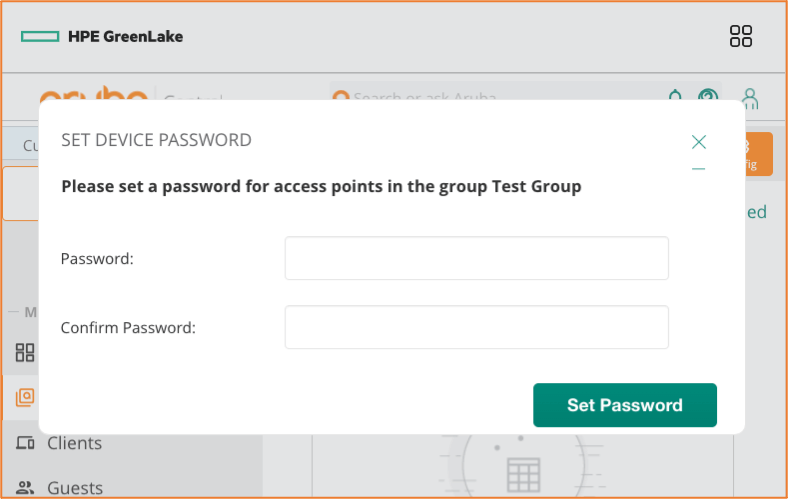 Set device password