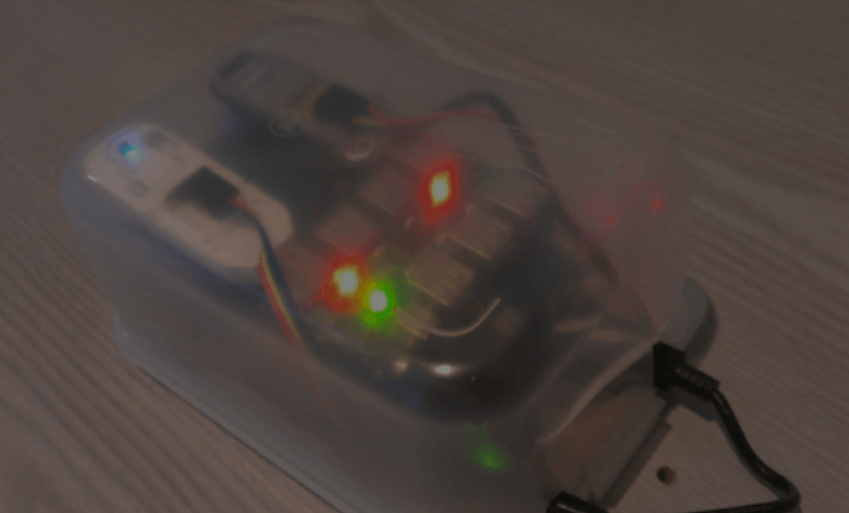 The original Cape Sensor concept: a Raspberry Pi inside a Tupperware container. 