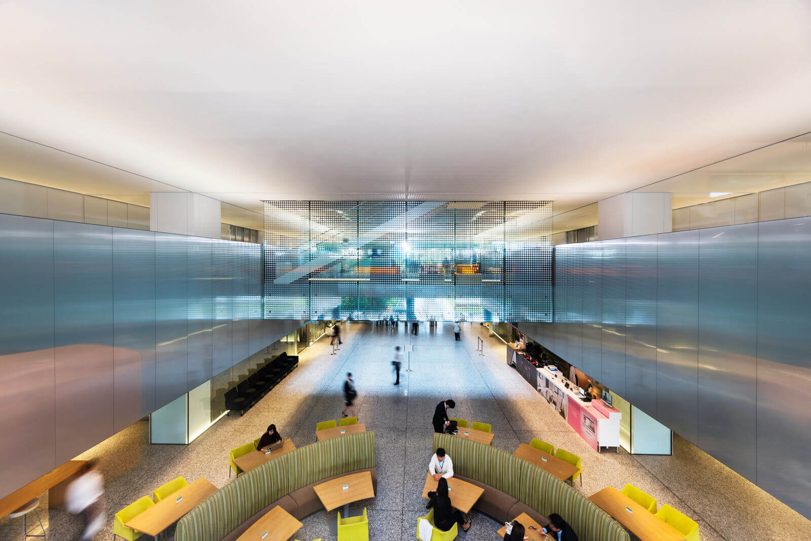 Aerial view of an open floor office